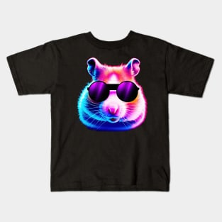 Rave Hamster Purple Retro Pop Art Colorful Kids T-Shirt